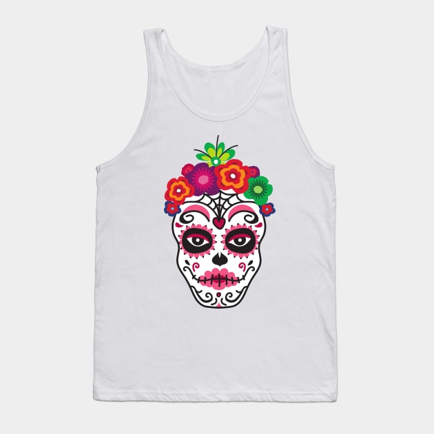 floral sugar skull Tank Top by Love My..